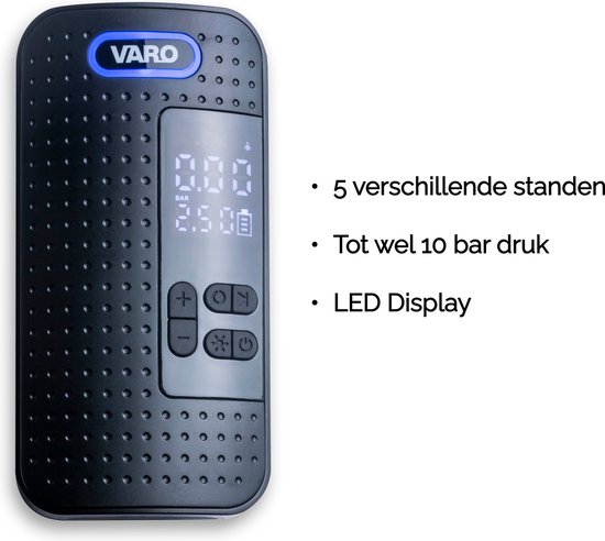 VARO - Pompe électrique - Compresseur d'air portable - Petite pompe à pneu  - Pompe à