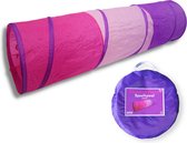 Mamboe Kruiptunnel Roze/Paars - 180x46cm - Inclusief Draagtas - Speeltunnel voor Kinderen - Kruiprol - Opvouwbaar - Voor Binnen en Buiten