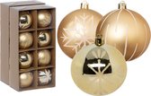 Feeric lights and christmas kerstballen - 16x - 8 cm -kunststof - goud