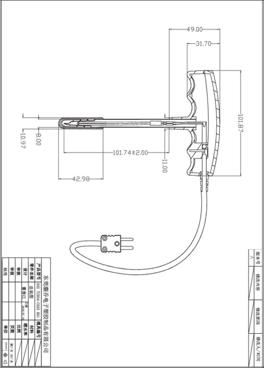 VOLTCRAFT TP-207 Sonde de surface -100 à 300 °C sonde K X891651