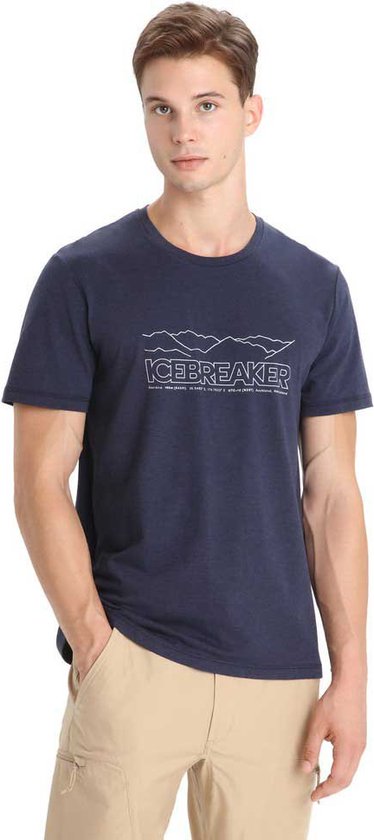 Icebreaker Central Classic Story T-shirt Met Korte Mouwen Blauw M Man