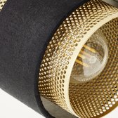 Brilliant Grove spot 2-vlammig zwart goud metaal/textiel 2x D45, E14, 28 W, Geschikt voor hanglamp (niet inbegrepen)