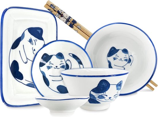 Vaisselle Asiatique Bleue