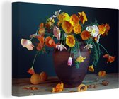 Vase à peindre sur toile - Couleurs - Nature morte - 30x20 cm - Décoration murale