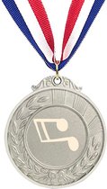 Akyol - muzieknoot medaille zilverkleuring - Muzieknoot - cadeau muziekliefhebber - leuk cadeau voor je vriend om te geven - verjaardag muzikant