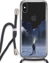 Case Company® - Coque pour iPhone XS avec cordon - Wanderlust - Coque pour téléphone avec cordon Zwart - Protection Extra sur tous les côtés et sur le bord de l'écran