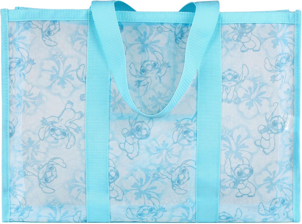 Stitch Disney - Sac de plage/shopping transparent, grand sac à bandoulière  47x35x10cm