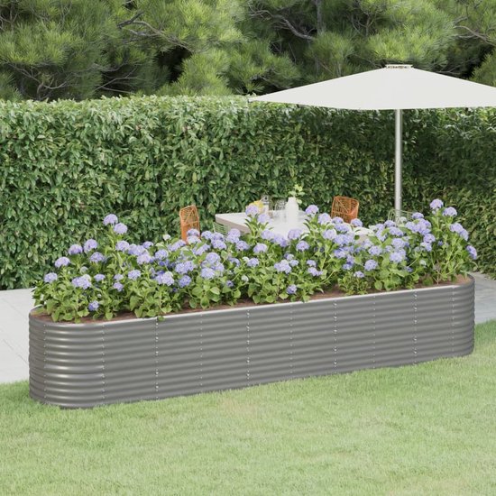 Tidyard Tuinvaas, Grote Buiten Bloempot, Plantenbak voor Planten, Tuinplanten, Bed voor Verhoogde Tuin, Verhoogd Bed, Plantenbak voor Tuin, van Gepoedercoat Staal, 40 x 40 x 68 cm, Bruin