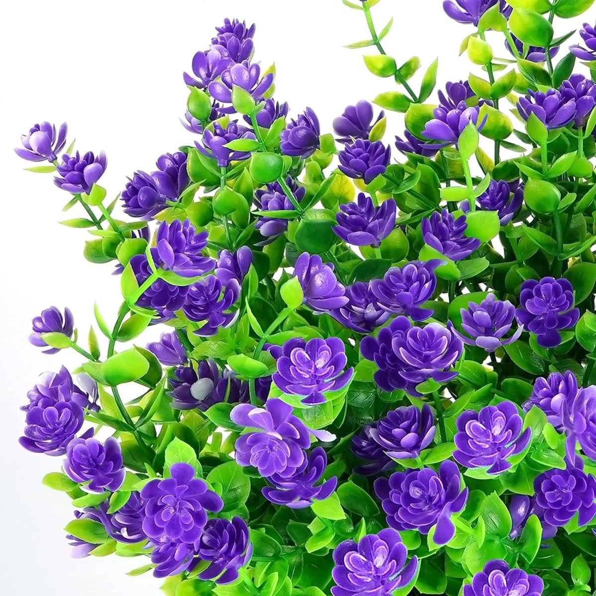 Hananona 14 bundels kunstbloemen buiten rode nepbloemen UV-bestendig geen vervagen faux buitenplanten tuin veranda venster doos decoratie (14, rood