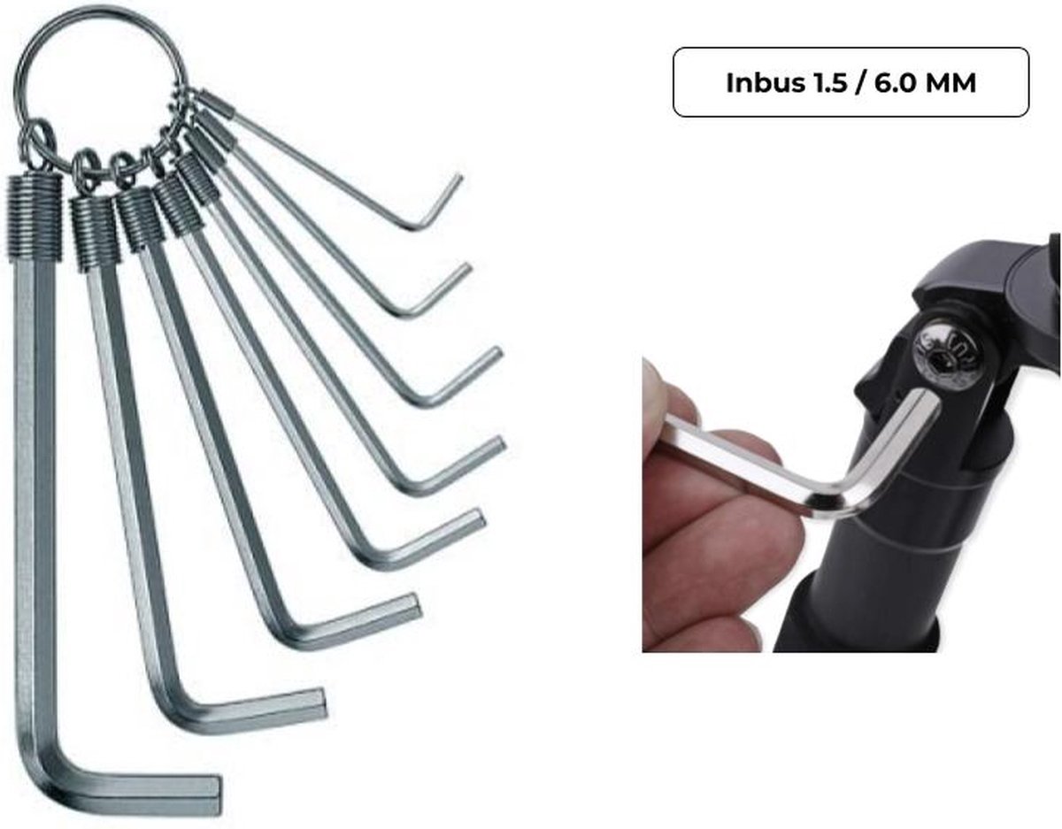 PD® - Inbus sleutelset - 8 delig - 1.5 t/m 6 mm - Inbussleutel - Hex sleutel