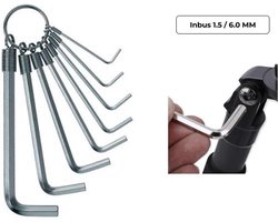 PD® - Inbus sleutelset - 8 delig - 1.5 t/m 6 mm - Inbussleutel - Hex sleutel