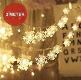 PD® - Kerstverlichting op Batterij - LED Sneeuwvlokken 3M - Kerstlampjes - Kerstfiguren - 3 Meter - 20 sneeuwvlokken - Batterij - Kerst - Winter - Lichtsnoer - PD