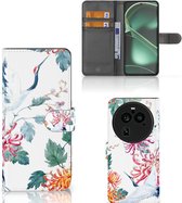 Telefoonhoesje OPPO Find X6 Pro Wallet Bookcase Bird Flowers