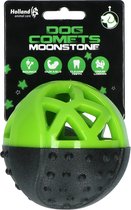 Dog Comets Moonstone - Ronde Traktatiebal - Hondenspeelgoed - Intelligentie speelgoed - Stuiterend - Met pieper - Rubber - Ø9 cm - Groen/Zwart