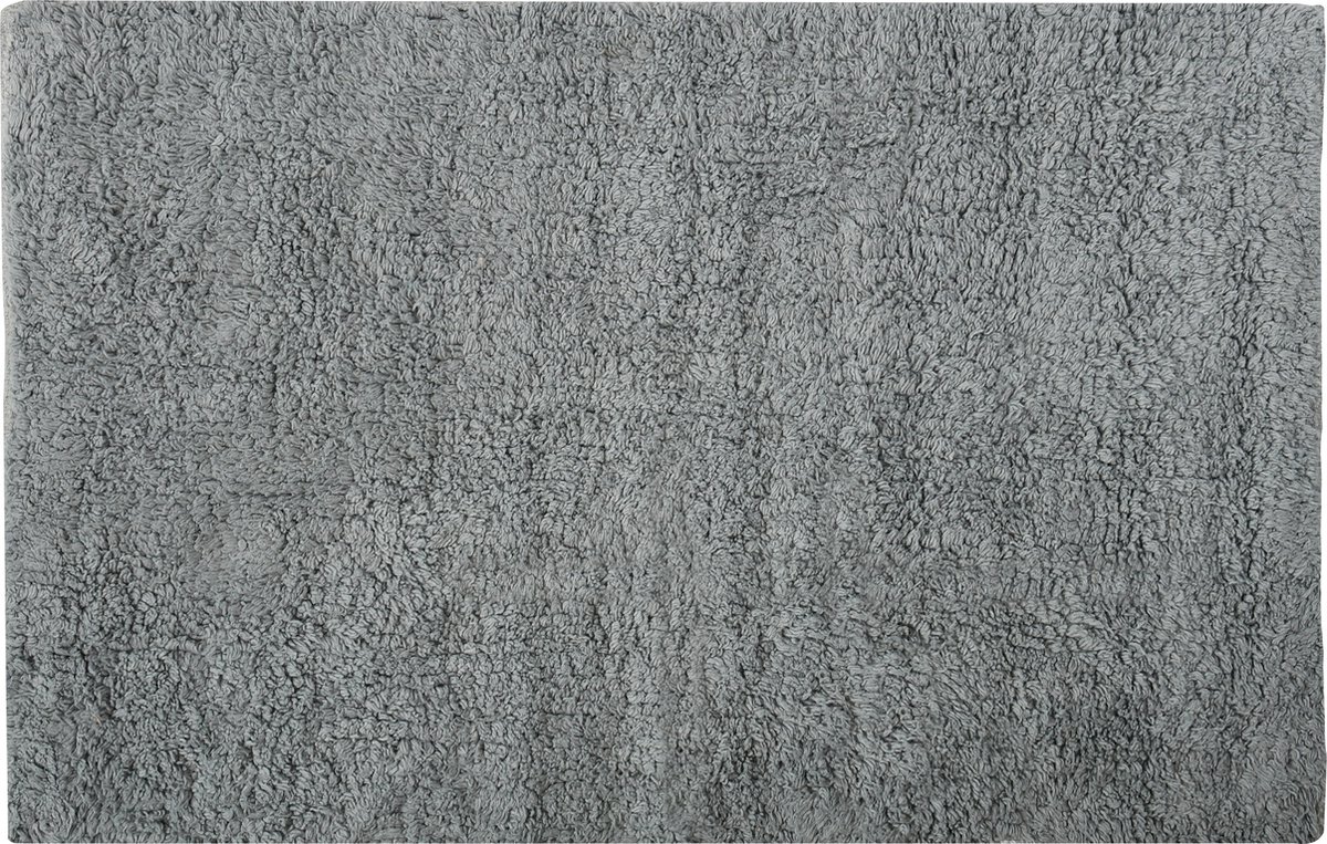MSV Badkamerkleedje/badmat tapijtje - voor op de vloer - lichtgrijs - 40 x 60 cm - polyester/katoen
