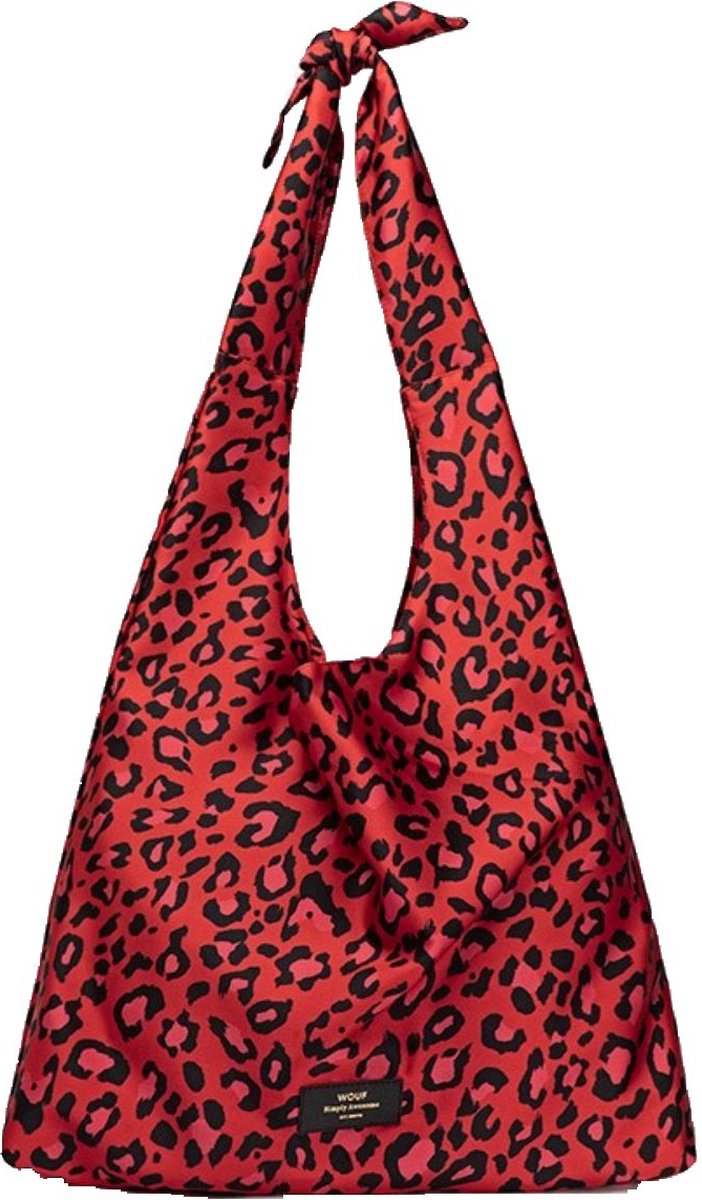 Wouf Satin Tote Red Leopard