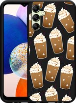 Cazy Hoesje Zwart geschikt voor Samsung Galaxy A14 4G/5G Frappuccino's
