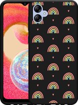 Cazy Hoesje Zwart geschikt voor Samsung Galaxy A04e Regenboog Patroon