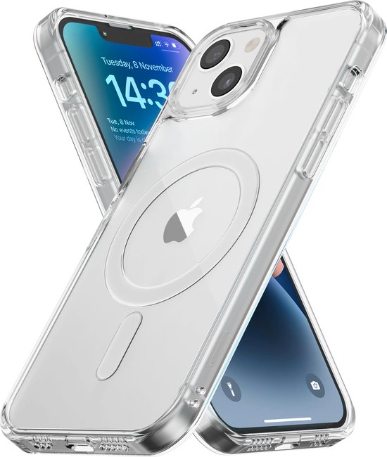 My Case Hoesje geschikt voor iPhone 14 MagSafe Transparant - iPhone 14 Transparant MagSafe shock proof case Hoes doorzichtig