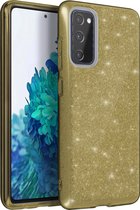 Geschikt voor Samsung Galaxy S20 FE hoes Glitter Verwisselbaar Semi-rigide Goud