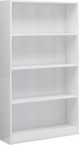 vidaXL-Boekenkast-4-schappen-80x24x142-cm-bewerkt-hout-hoogglans-wit