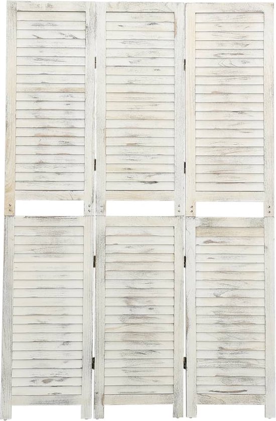 vidaXL Paravent à 3 panneaux 105 x 165 cm Bois Blanc antique