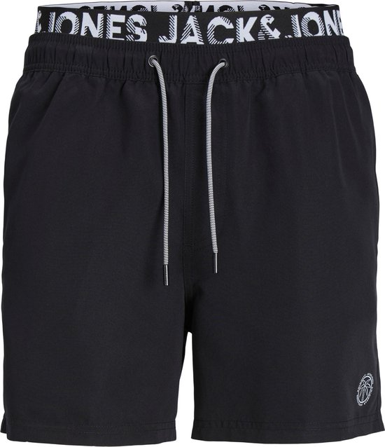 Jack & Jones Zwemshort Heren JPSTFIJI Dubbele Waistband Zwart - Maat M - Zwembroek