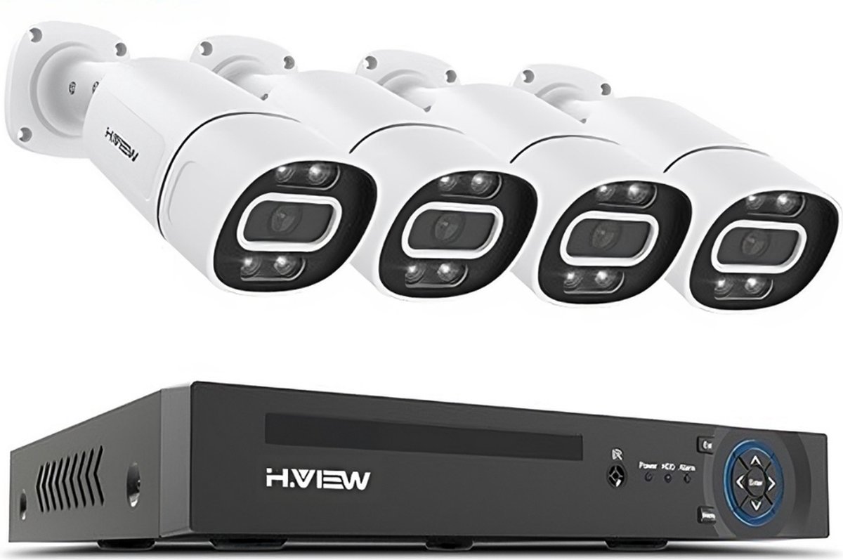 Novoz Buitencamera Wifi Met App - Draadloos - Bewakingscamera - Camera In Huis - Bewegingsdetectie - 2TB - 4 Camera's