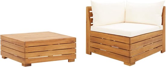 vidaXL Ensemble de salon 2 pièces avec coussins en vidaXL massif