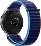 Strap-it Smartwatch bandje 22mm - zacht nylon bandje geschikt voor Samsung Galaxy Watch 1 46mm / Galaxy Watch 3 45mm / Gear S3 Classic & Frontier - OnePlus Watch - Amazfit GTR 47mm / GTR 2 / GTR 3 - Pro - Marine blauw