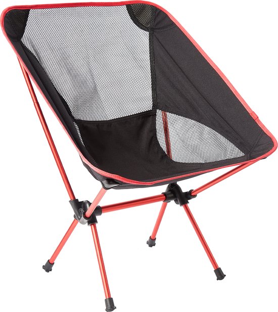Campingstoel – Campingstoel opvouwbaar – Visstoel – Vouwstoel – Strandstoel – Inklapbaar – Lichtgewicht – Outdoor Stoel – 890 gram - Rood