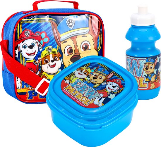 PAW PATROL Lunch Set Broodtrommel Drinkbeker Schoudertas Lunchtas