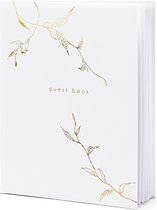 Gastenboek wit Botanical goud