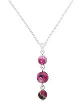 ARLIZI 2244 Ketting roze vuuragaat kralen hanger - sterling zilver - 46 cm