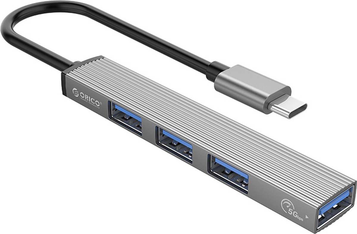 Aluminium USB-C HUB USB 3.0 (1x) en USB 2.0 (3x) 5Gbps