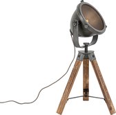 QAZQA emado - Industriele Tafellamp - 1 lichts - H 53 cm - Grijs - Industrieel - Woonkamer | Slaapkamer | Keuken