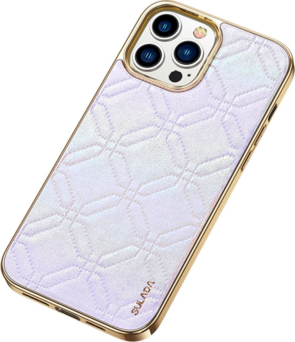 Sulada SoftTouch telefoonhoesje voor de iPhone 14 Pro Max Helder Zilver
