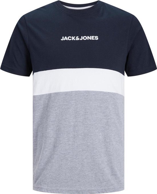 Jack & Jones T-shirt Jjereid Blocking Tee Ss Noos 12233961 Navy Blazer Mannen Maat - M