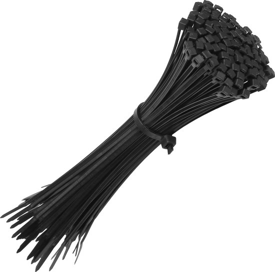 Kabelbinders met vleugels, om op te steken, nylon, zwart, 50 stuks, 4,8 mm x 100 mm