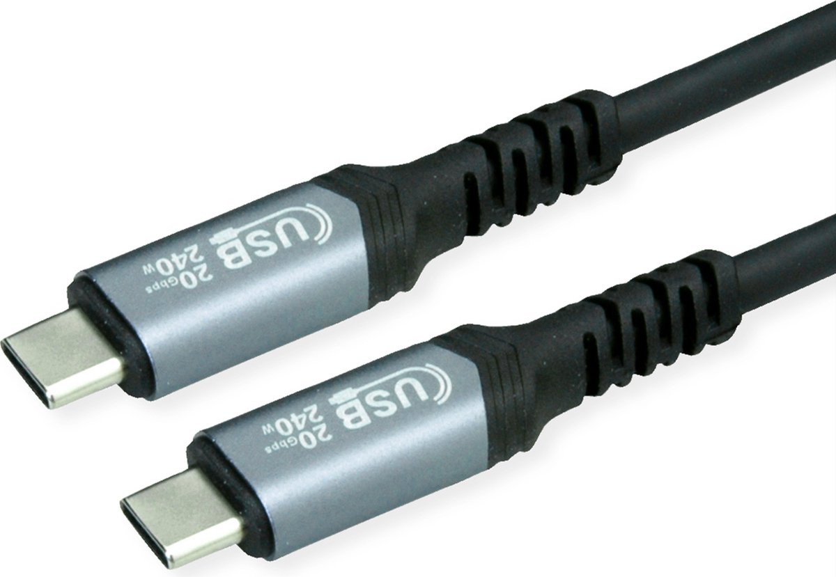 VALUE USB4 Gen3x2 Kabel, C-C, M/M, 4K UHD-1, 20Gbit/s, 240W, zwart, 2 m
