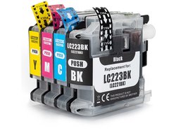 Inktkenners Inktcartridges Geschikt voor Brother LC223 - Multipack van 4 cartridges - Geschikt voor MFC J5320DW - J4120DW - J4420DW - J880DW - J480DW - J5720DW