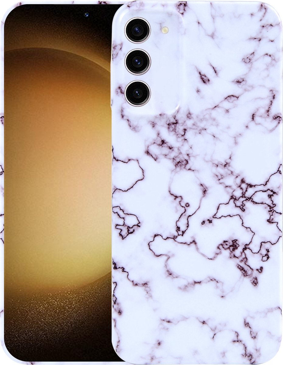 MarbleShield - De ultieme marmeren TPU beschermhoes voor uw Galaxy S23+ 5G Wit / Rood