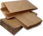 Prigta - Papieren zakjes - met zijvouw - 0,5 pond - 50 stuks - bruin - 11x8x23cm / fruitzakken