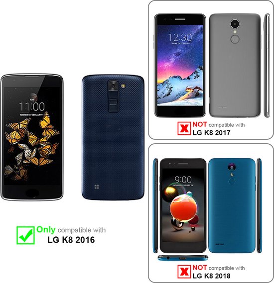 Cadorabo Flip Hülle Für LG K8 2016 - Kunstleder Cover Mit Magnetverschluss, Standfest & Stoßgeschützt In Schwarz