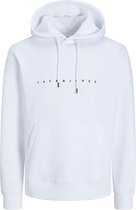 JACK & JONES Star jj sweat hood regular fit - heren hoodie katoenmengsel met capuchon - wit - Maat: L