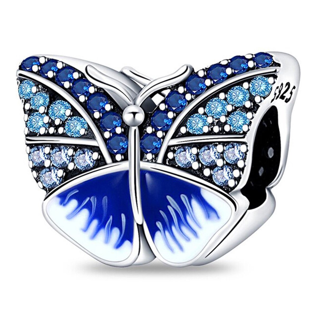 Vlinder Bedel, Butterfly Charm 925 Sterling Zilver Bedel Voor Armband - Keen Jewel