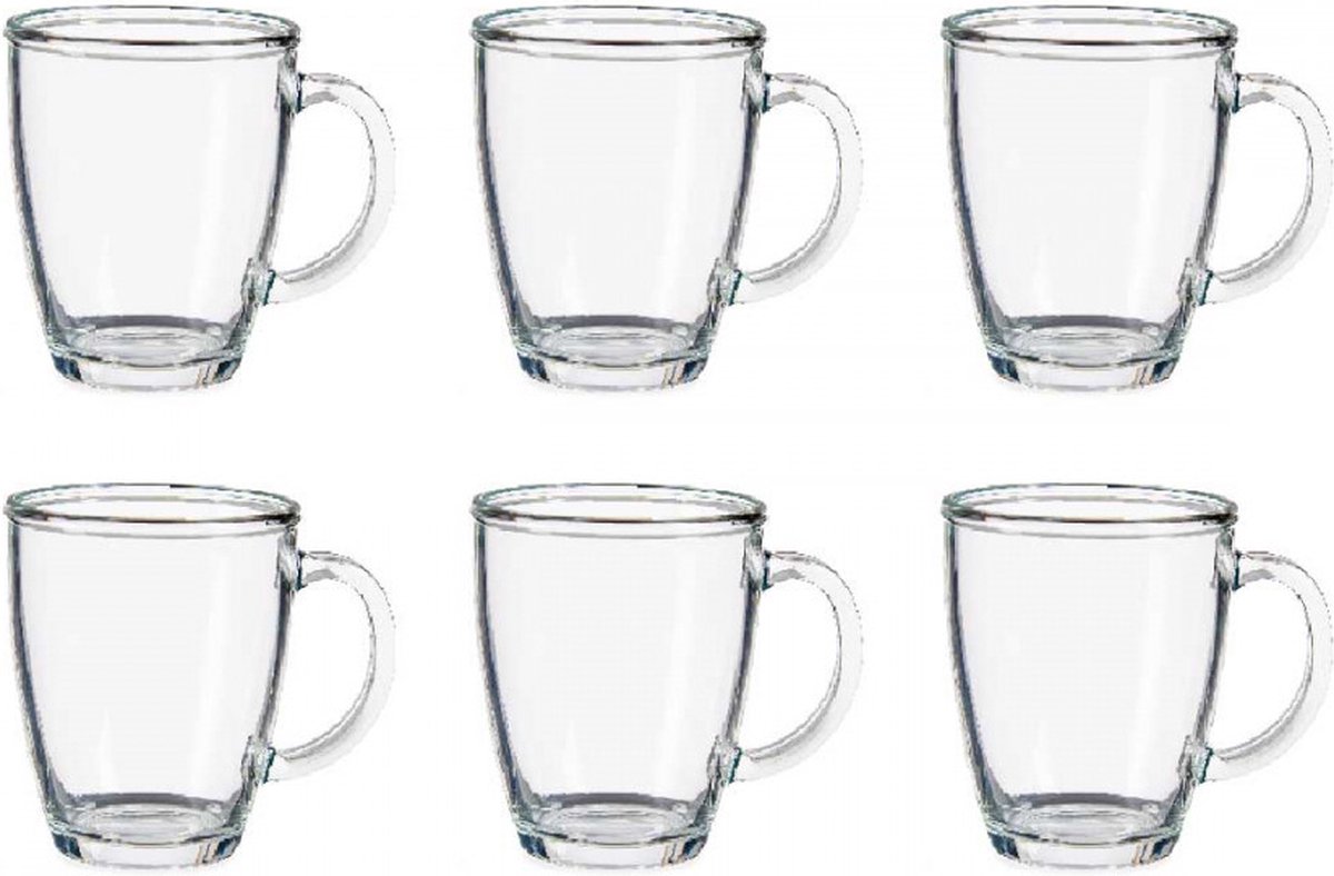 Luxe Theeglazen Set – 6 Stuks - Premium Kwaliteit - Theeglas – Theekopjes – Set van 6 – Theeglas – Glas – Theeglazen met Oor/Handvat op Prijzenvolger.com