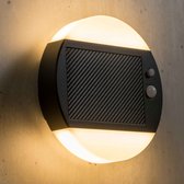 Moderne solar buitenwandlamp met sensor zwart - Blitz