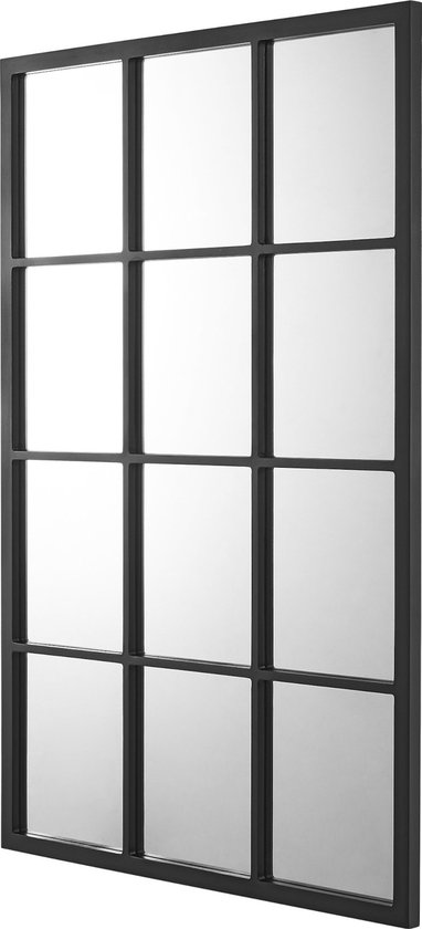 Spiegel Cupello - Hangspiegel - 90x60cm - Mat Zwart - Rechthoekige Spiegel - Decoratief Design