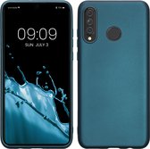 kwmobile telefoonhoesje geschikt voor Huawei P30 Lite - Hoesje voor smartphone - Back cover in Metallic carabisch blauw